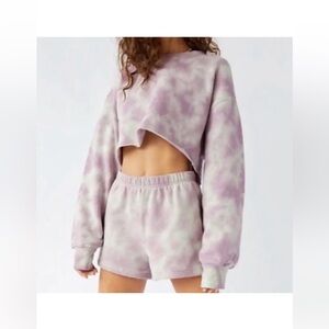 Aritzia tna size 1 tye dye purple crop sweatshirt…